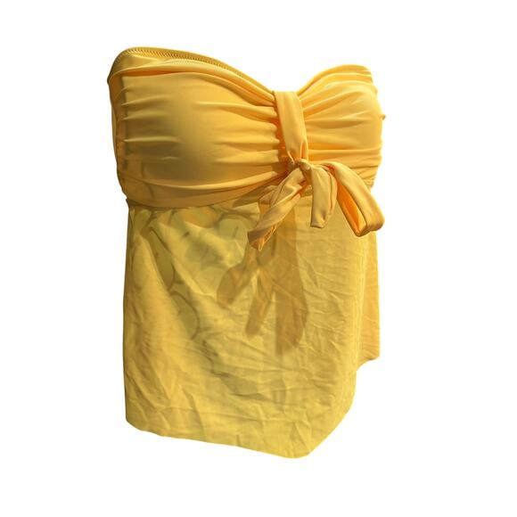 Beachsissi Yellow Strapless Bandeau Style Tankini, Size Large - Picture 1 of 7